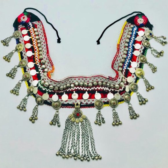 Vintage Afghan Kuchi Belt: Turkman Hanging Beads, Tribal Ornament main image 9
